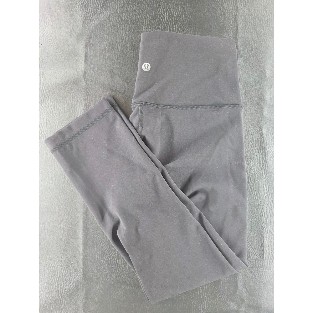 Lululemon Align High-Rise Crop 21 Black Nulu Yoga Leggings Size 6 W6BF7S